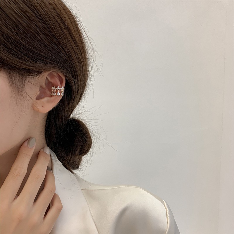 Bông Tai Vương Miện Kim Cương Pha Lê Sang Trọng Phong Cách Hàn Quốc Thời Trang Cho Nữ