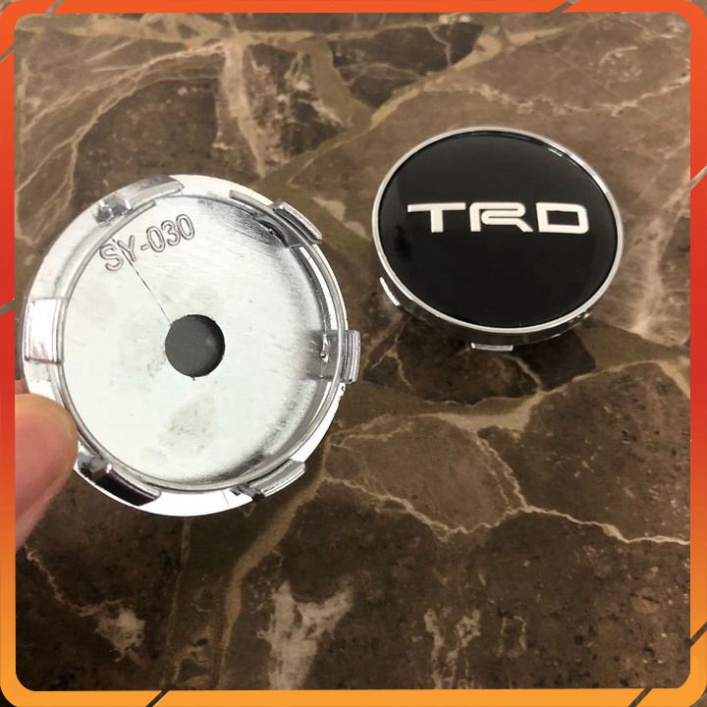 Logo chụp mâm, ốp lazang bánh xe ô tô Toyota Fortuner TRD đường kính 60mm