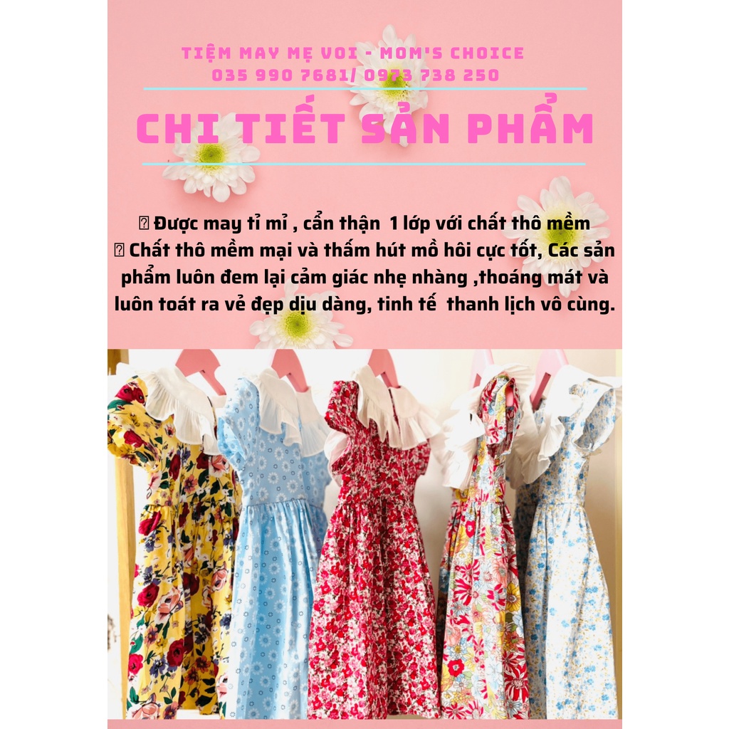 Váy bé gái, đầm bé gái hoa nhí họa tiết hoa hồng cực kỳ sang chảnh cho bé gái Mom's Choice