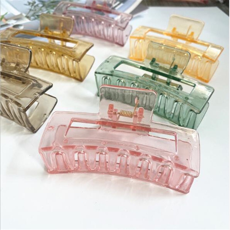 Kẹp tóc càng cua trong suốt Hàn Quốc nữ đẹp hottrend 2023 cỡ size lớn iLita cặp búi tóc dễ thương cào 10 răng, 14 răng