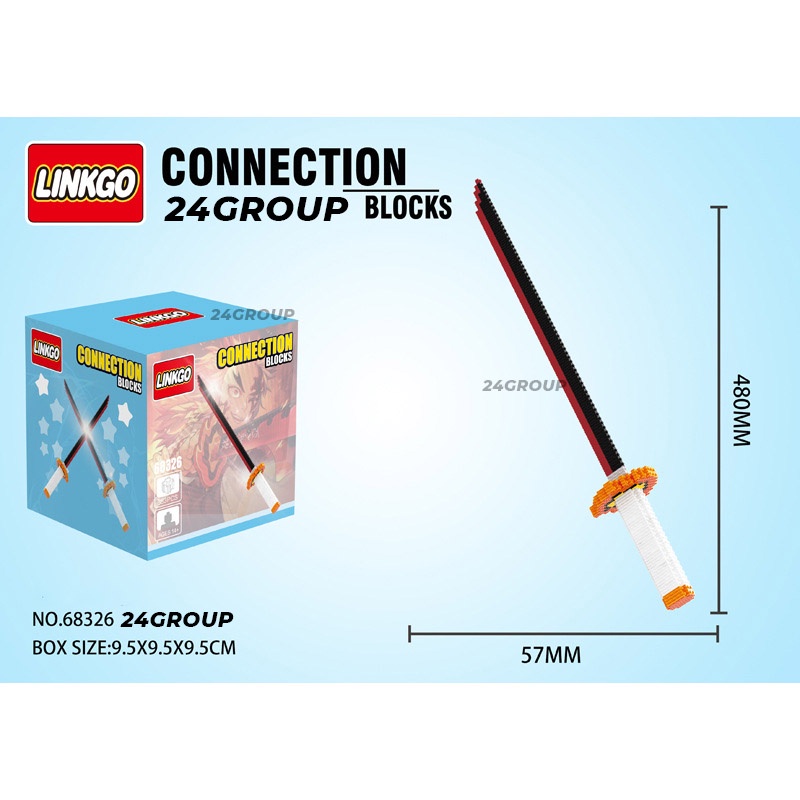[48cm] mô hình đồ chơi kiếm lego Kimetsu No Yaiba lắp ráp rèn luyện trí thông minh
