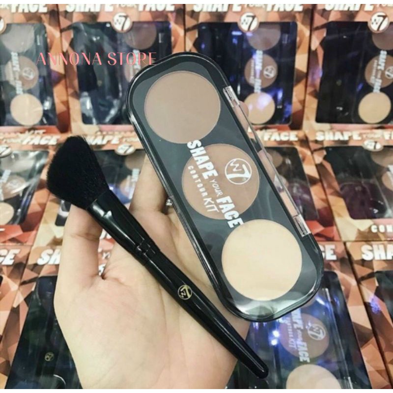PHẤN TẠO KHỐI 3 Ô W7 SHAPE YOUR FACE CONTOUR KIT