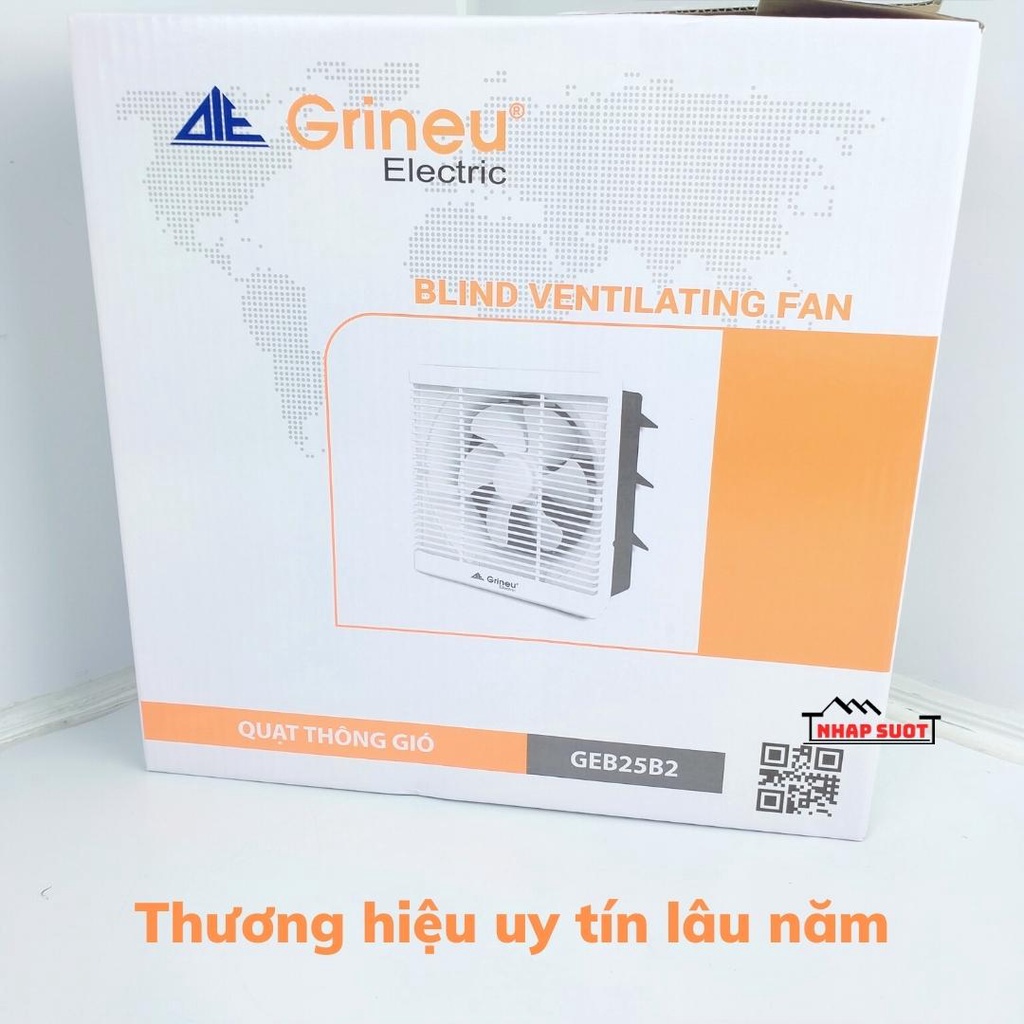 Quạt Thông Gió Gắn Tường GRINEU Đáy 30x30 cm GEB25B2