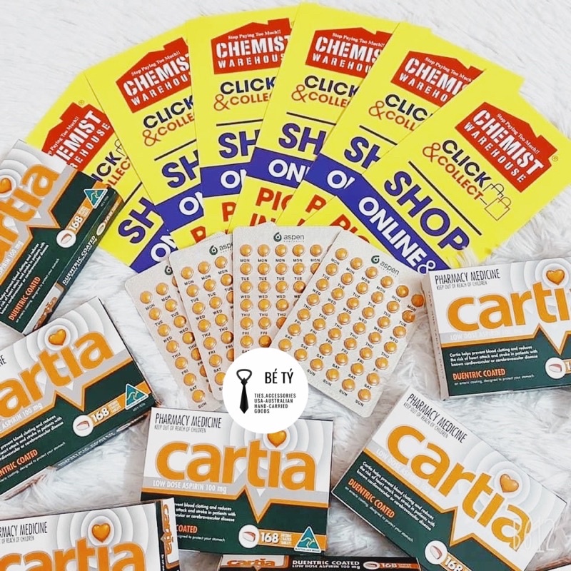 Viên uống phòng ngừa đột quỵ và tai biến Cartia 100mg. Có bill chính hãng