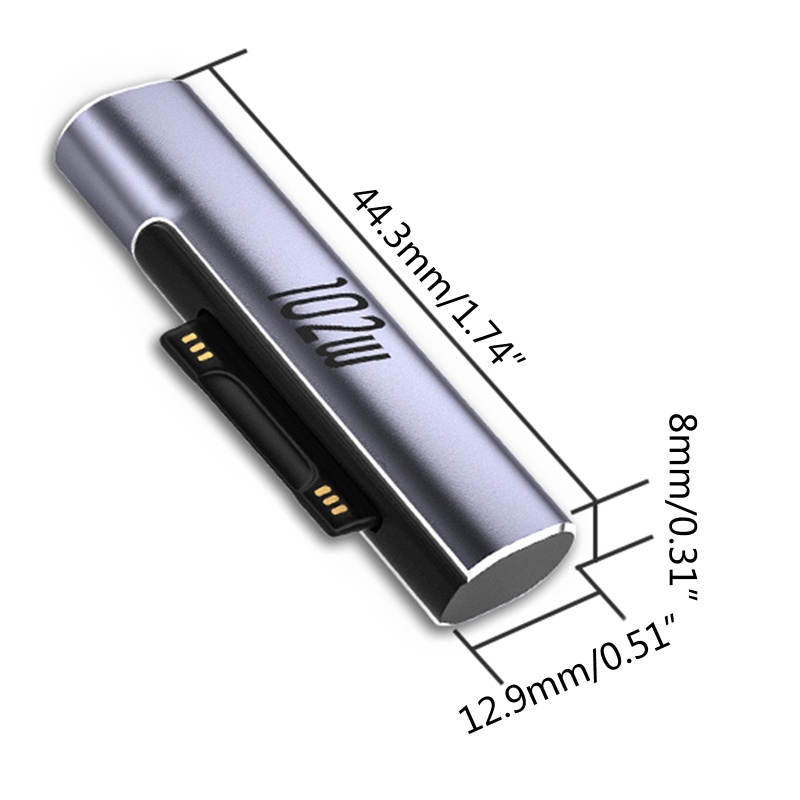 Đầu nối sạc nhanh USB-C/Type-C PD công suất 102W nhỏ gọn cho Surface Pro 3 4 5
