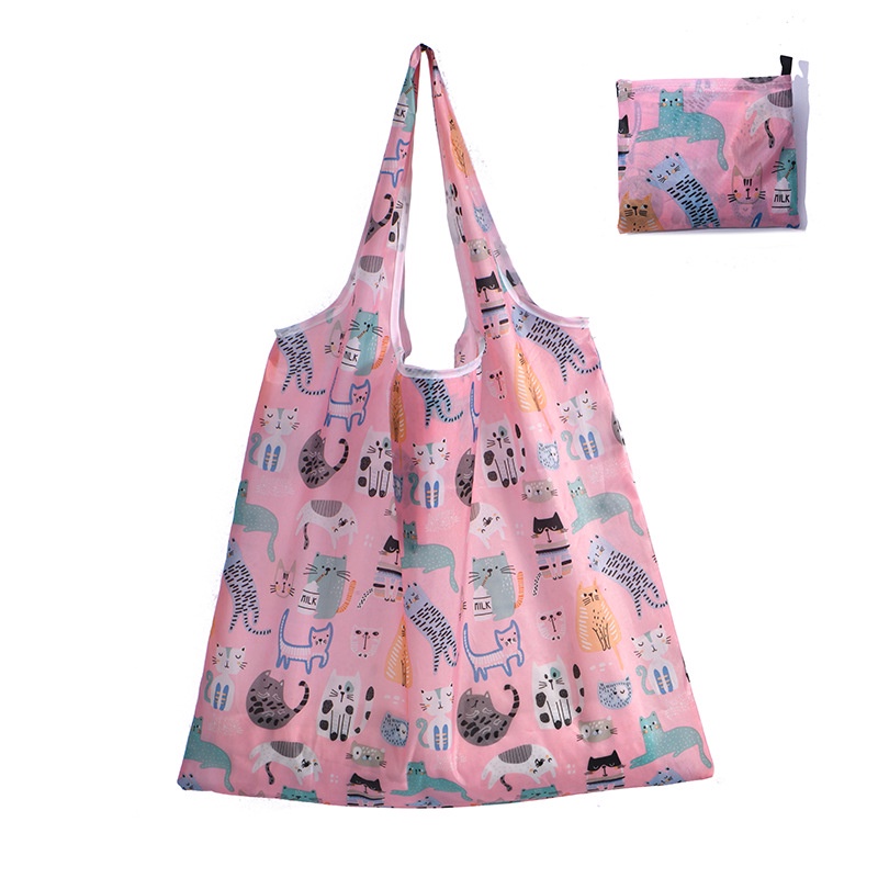 Túi tote phong cách đi mua sắm siêu thị, du lich Chất liệu vải Oxford họa tiết đẹp mắt thời trang KT 40x46cm