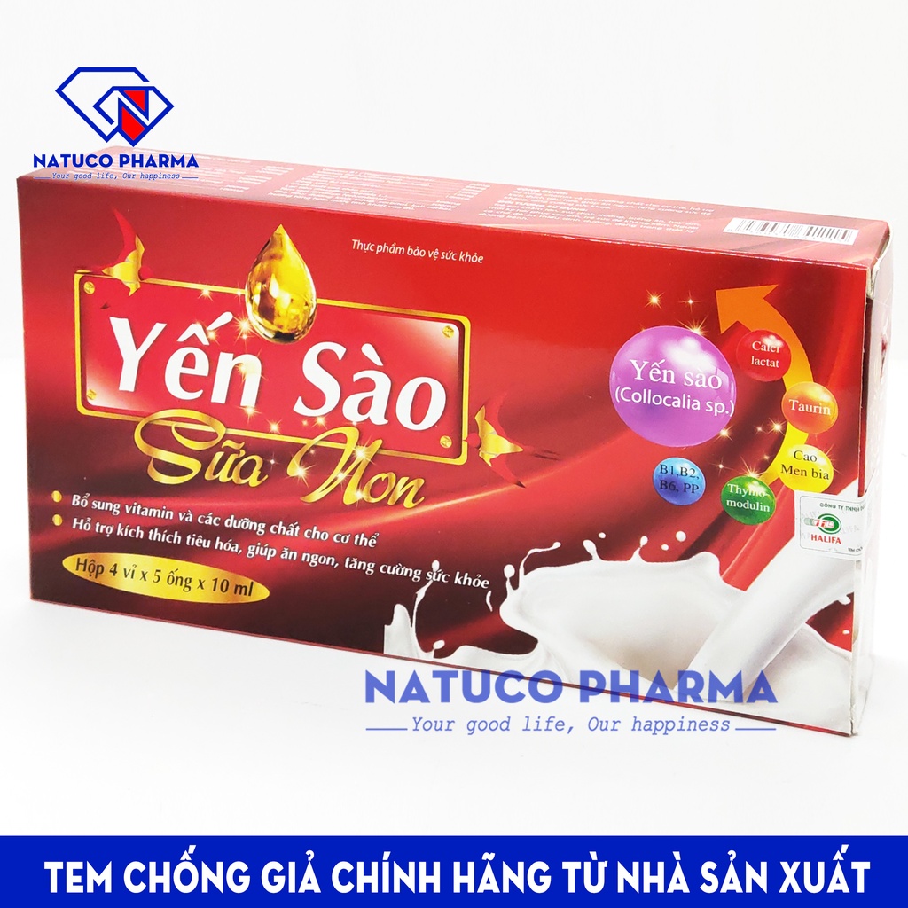 YẾN SÀO SỮA NON -  giúp tiếu hóa tốt, ăn ngủ ngon,  tăng đề kháng cho trẻ từ 6 tháng tuổi hộp 20 ống