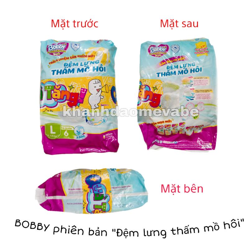 Tã/Bỉm quần Bobby 102 miếng size M(phiên bản mới nhất thấm mồ hôi lưng )hàng khuyến mại