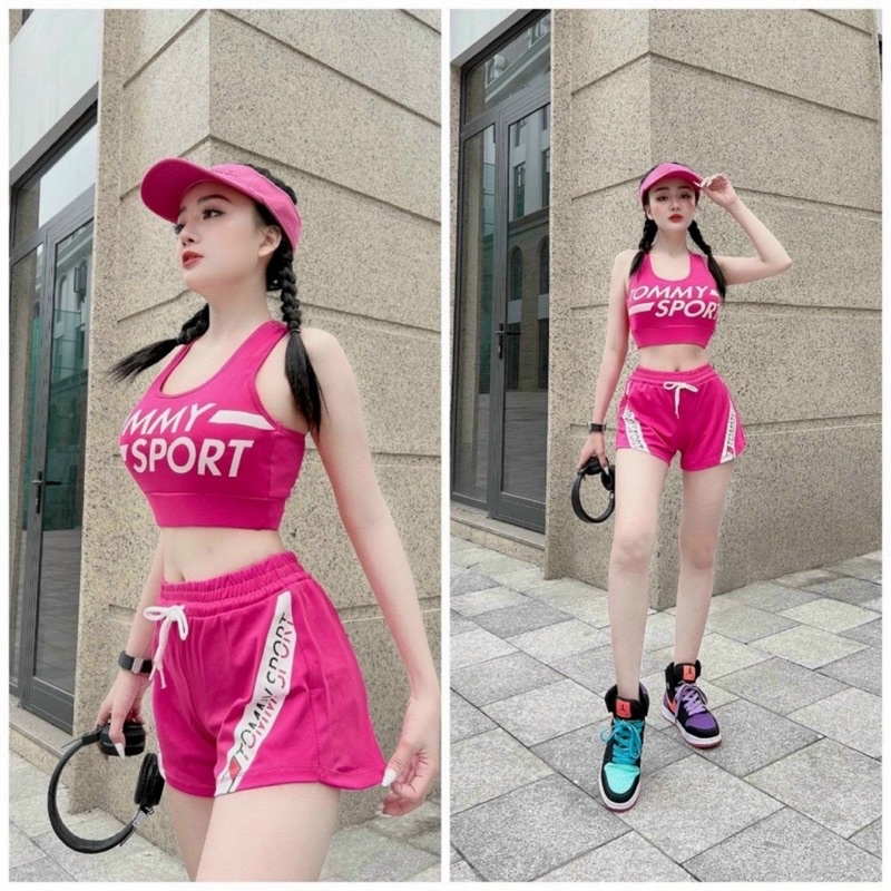 SET BỘ TẬP ĐÙI SPORT TẬP GYM, AEROBIC, ZUMBA NỮ KÈM SẴN MÚT CÓ BÁN TÁCH ÁO LẺ, QUẦN LẺ