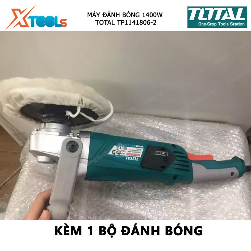 Máy đánh bóng TOTAL TP1141806-2 (TP1141806) chà nhám bề mặt 220V-240V/50Hz-60Hz 1400W (180mm) 3,9kg Màu xanh [XTOOLS]