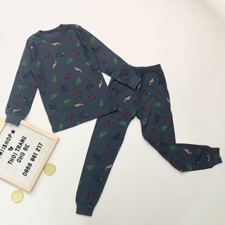 [Free Ship - Size 120] Đồ bộ cotton dài tay cho bé