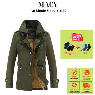Áo khoác nam lót lông cừu, áo khoác dài macy ad107