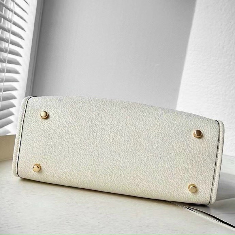 TNS - Túi tote form vuông hottrend Coashi field dempsey tote-chất canvas phối da màu kem sang trọng