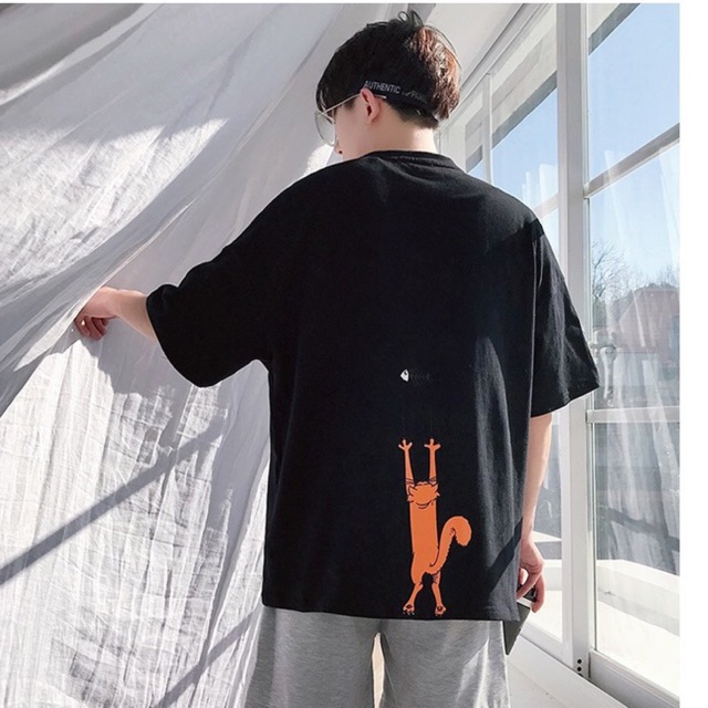 Áo thun tay lỡ form rộng - phông nam nữ cotton oversize - T shirt mèo cào - 2N Unisex