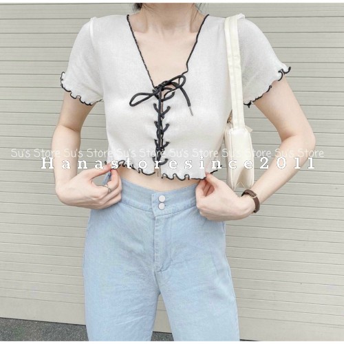 Áo croptop đan dây nhiều màu freesize [Ảnh thật + video]