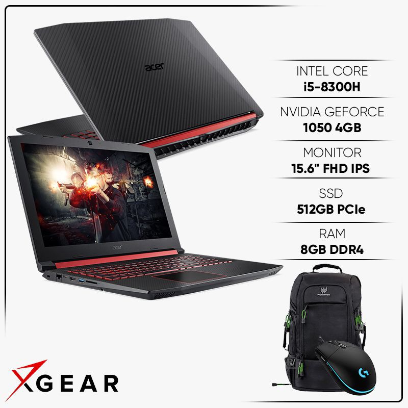 Laptop Acer Nitro 5 AN515-52-53PC i5-8300H card GTX 1050 4G chính hãng