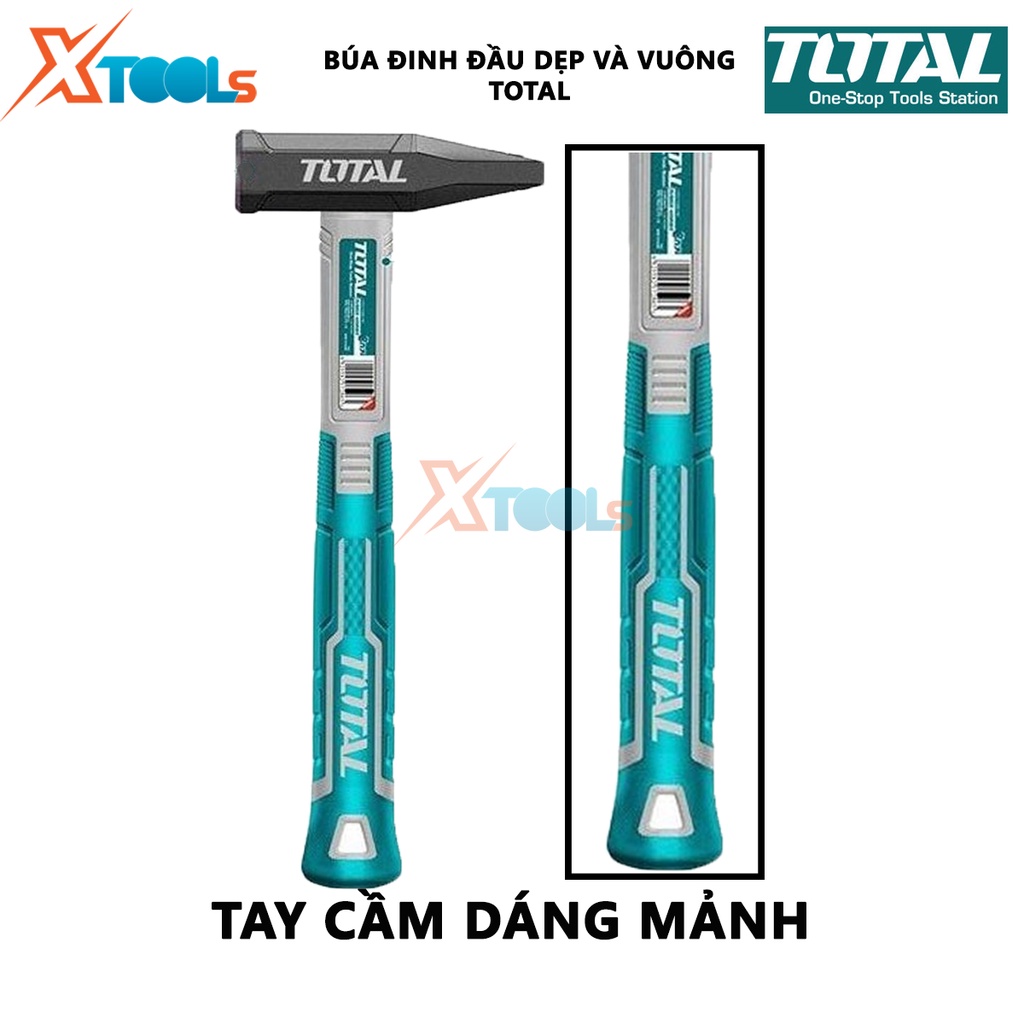 Búa đinh đầu dẹp và vuông TOTAL | búa đóng đinh trọng lượng 300 - 500g thép carbon 45#  [CHÍNH HÃNG] [XTOOLs]