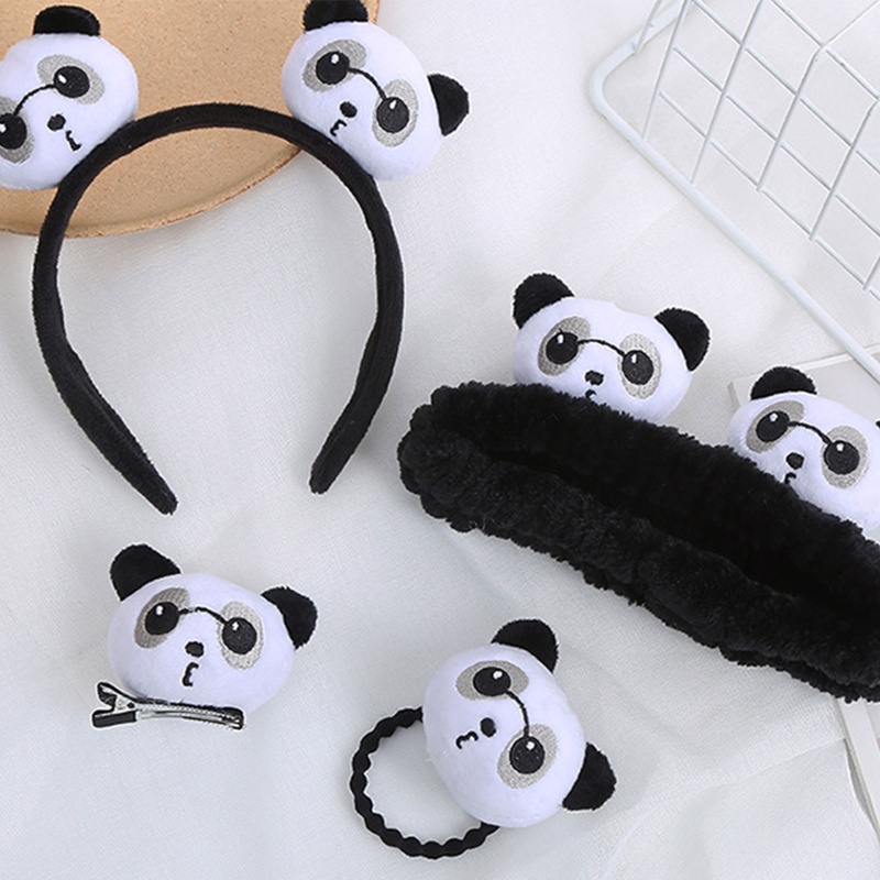 Băng Đô Cài Tóc Hình Gấu Trúc Nhồi Bông Dễ Thương Cho Nữ