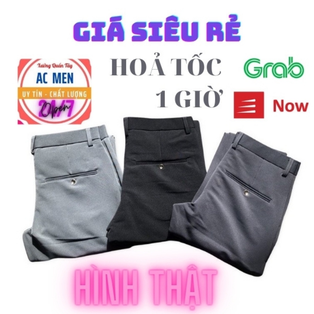 Quần Tây Nam 3 Màu Đen, Xám Đậm Và Xám Nhạt Và Nhiều Màu Khác Cùng Vải Dãn Form Ôm Ống Côn Giá Rẻ
