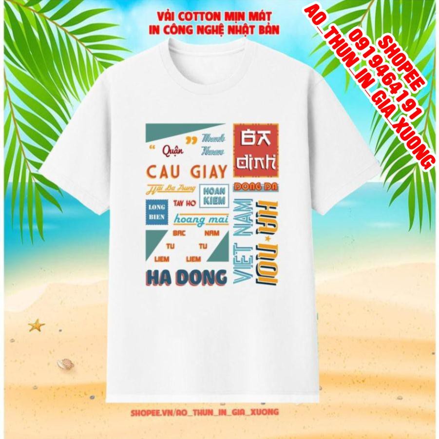 Áo thun tôi yêu hà nội, tôi yêu thủ đô, vải cotton mát mịn, cục phong cách, áo thun nam nữ 2021