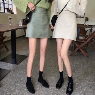 Chân váy da chữ A
