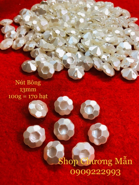 100G Chuỗi Hạt Nhuỵ Bông 13mm Pha Lê Nhựa Giá Sỉ