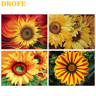 Tranh số hóa DROFE 40x50cm hình hoa hướng dương trang trí tường nghệ thuật