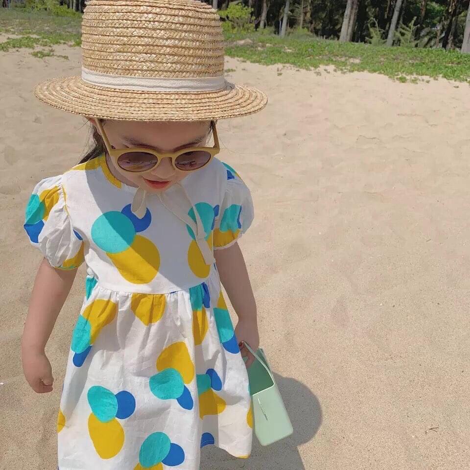 Đầm/Váy họa tiết chấm bi cho bé gái size 80-110