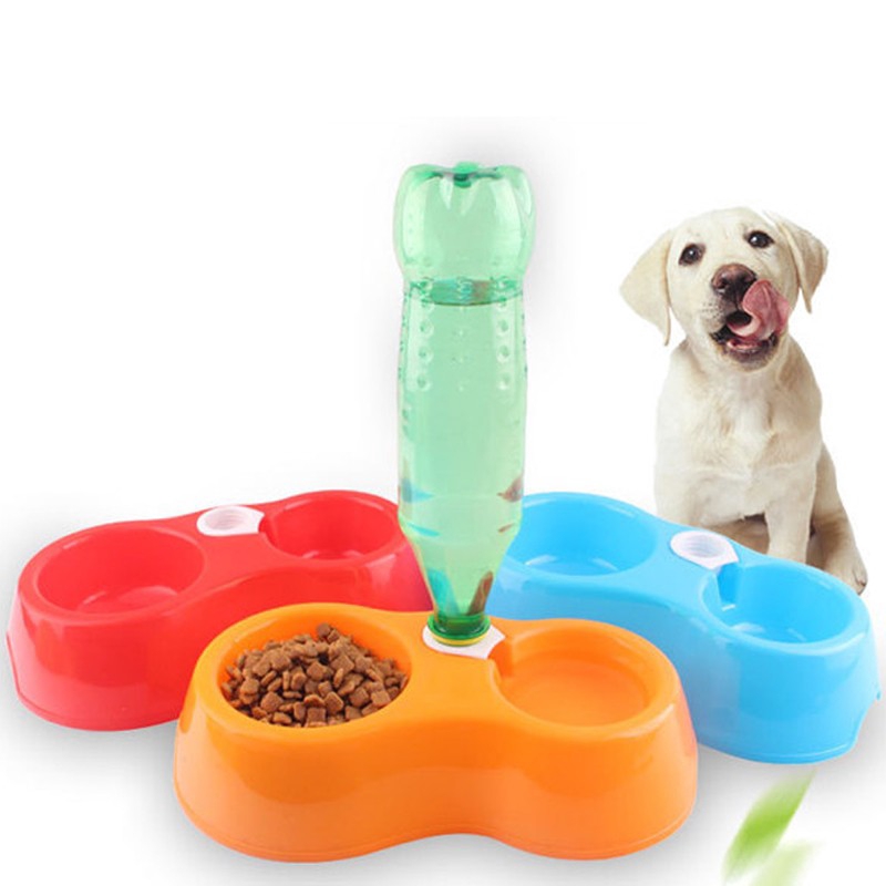 Thú Cưng Chó Mèo Tự Động Nước Thức Ăn Món Ăn Thức Ăn Bát Không Bị Chai