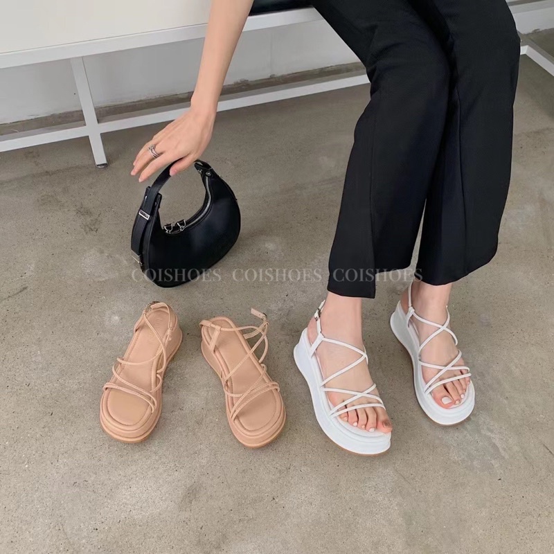 Dép sandal nữ đế xuồng - đế cao 5 phân- Dép đế bánh mì  -Tiệm giày Coishoes