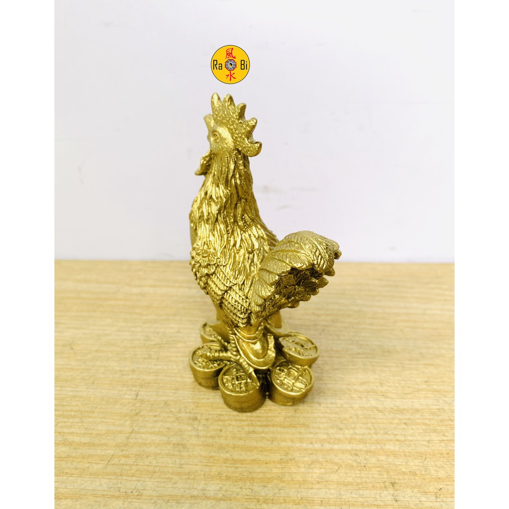 Gà Đồng Vàng Chữ Phúc - Tượng Đồng Phong Thủy