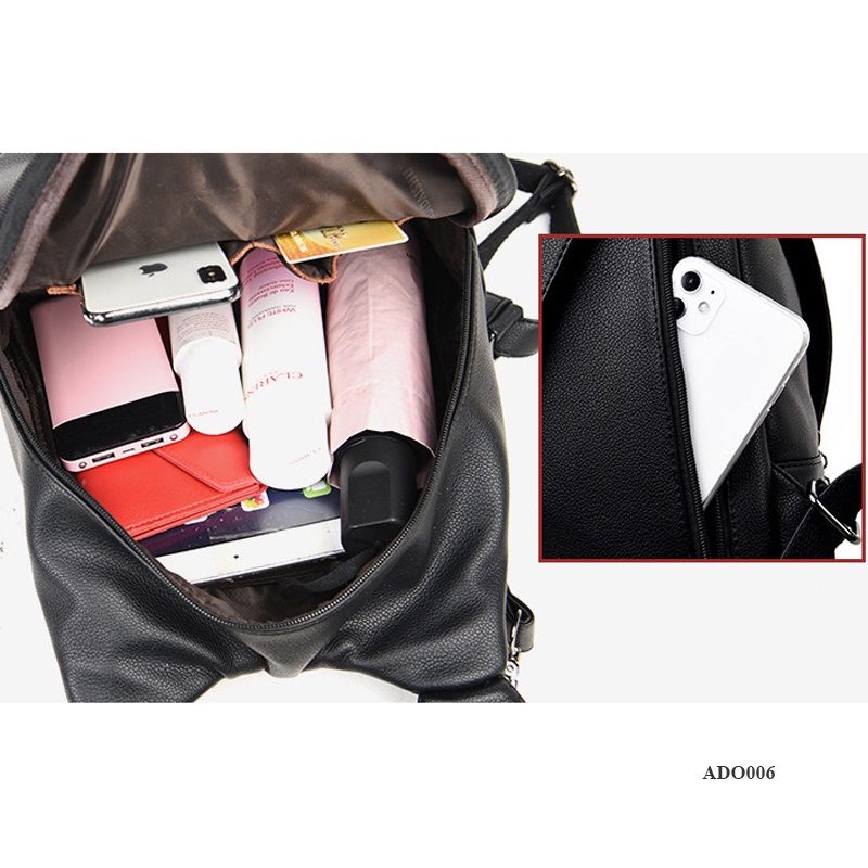 Balo da kiêm túi xách nữ trẻ trung phong cách Hàn Quốc, phù hợp đi chơi đi làm ADO006