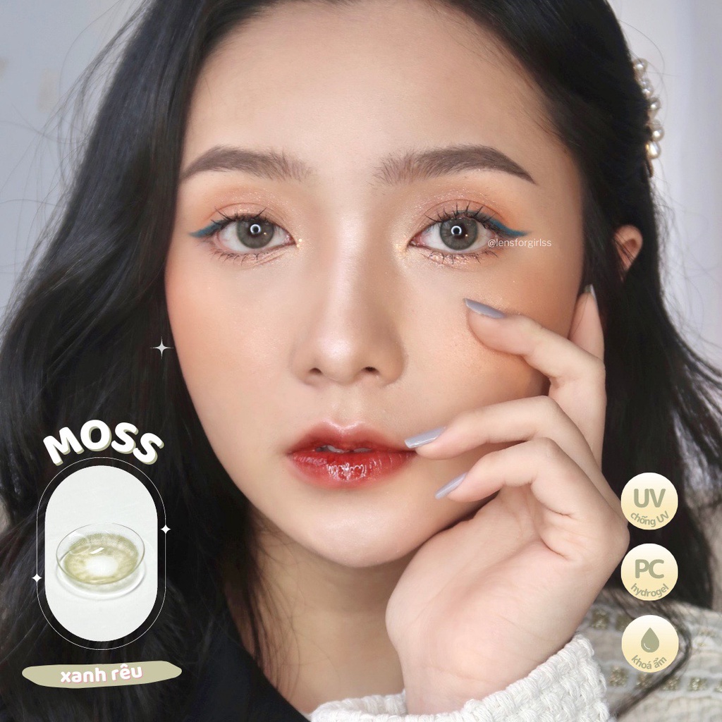 Kính Áp Tròng xanh rêu CLOUD MOSS dành cho mắt nhạy cảm - Pc Hydrogel | Hạn sử dụng 6 tháng | Lens cận