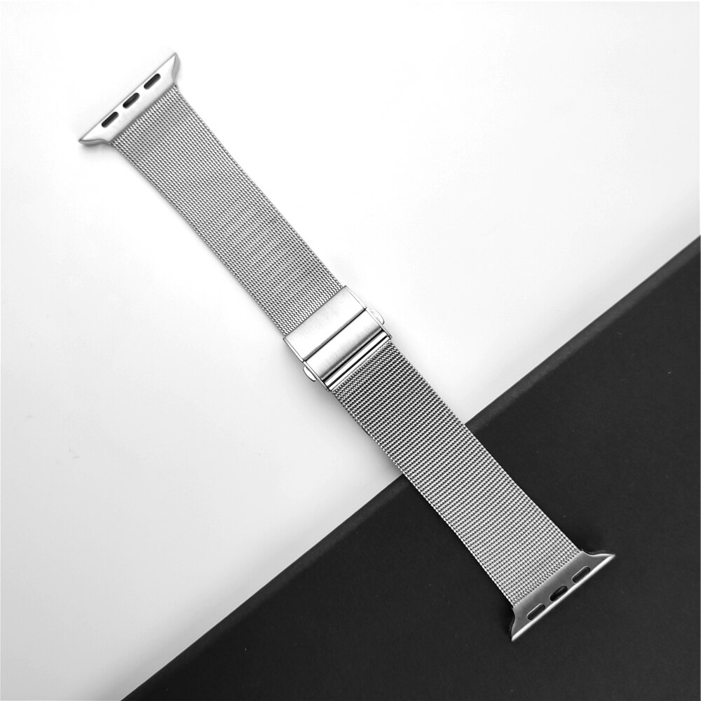 Dây Đeo Bằng Thép Không Gỉ Cho Đồng Hồ Thông Minh Apple Watch Iwatch Series 5 6 Se 44mm 40mm 42mm 38mm