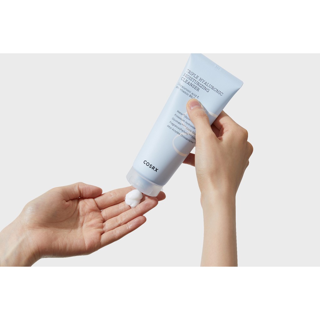 Sữa rửa mặt cấp ẩm phục hồi da khô COSRX Hydrium Triple Hyaluronic Moisture Cleans 150ml