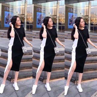 maxi phông xẻ đùi