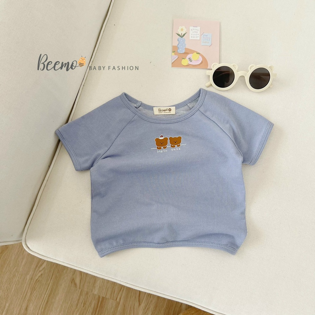 Áo phông cộc tay cho bé trai bé gái Beemo, Chất liệu cotton da cá,3 màu xinh xắn B158