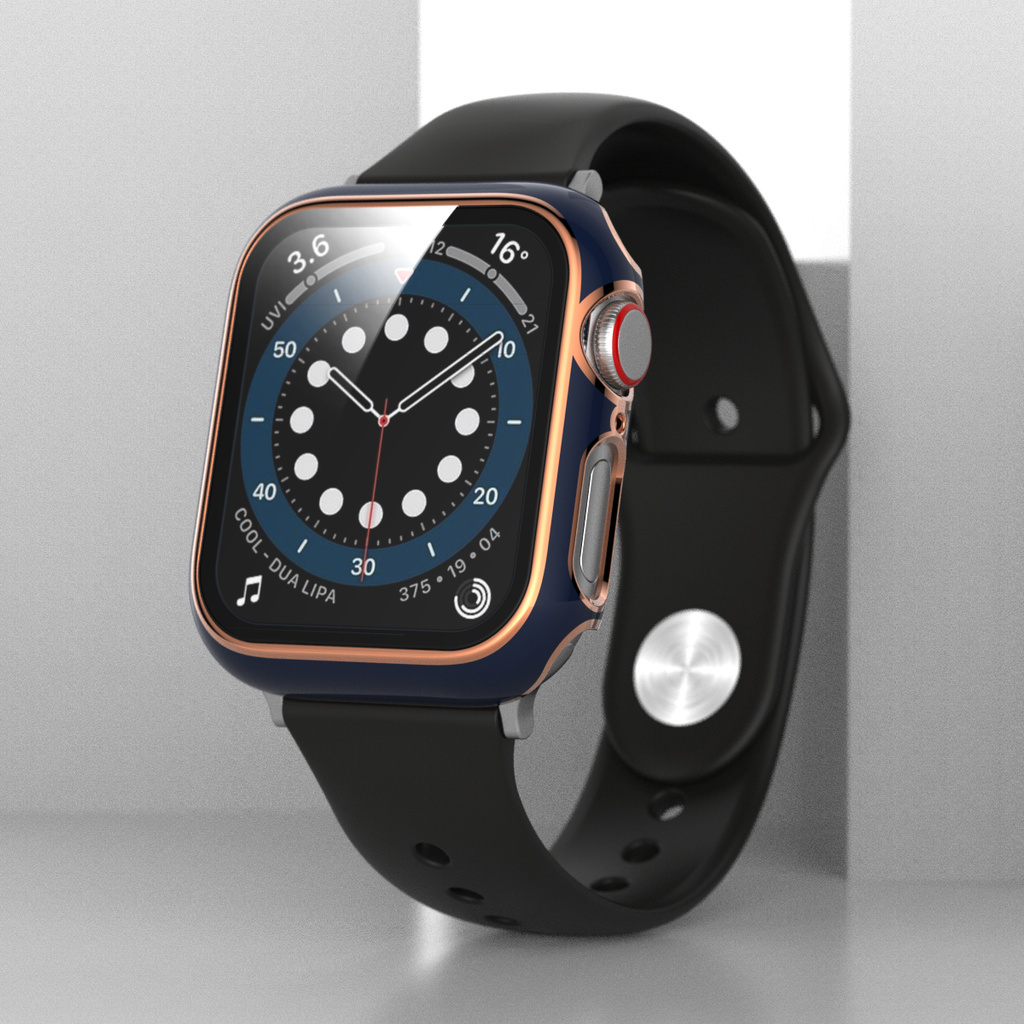 Ốp bảo vệ kính cường lực Jansin thích hợp cho đồng hồ Apple Watch 44mm 40mm 38mm 42mm Iwatch Series 6 Se 5 4 3 2 1