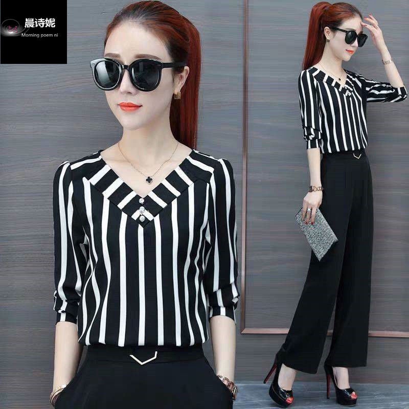 Áo Sơ Mi Nữ Tay Ngắn Sọc Plus Size