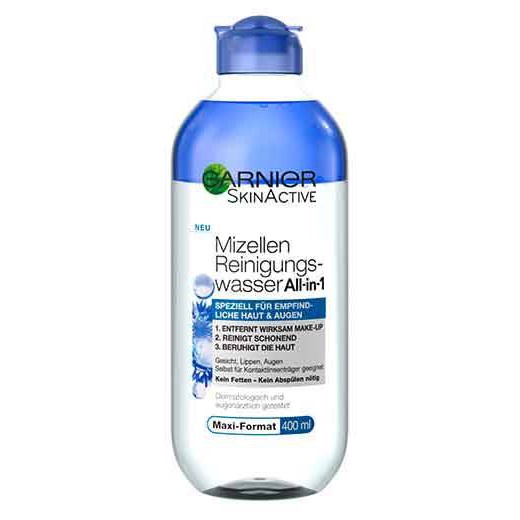 Tẩy trang GARNIER Skin Active, Mizellen Reinigungswasser All-in-1 empfindliche Haut & Augen, 400 ml
