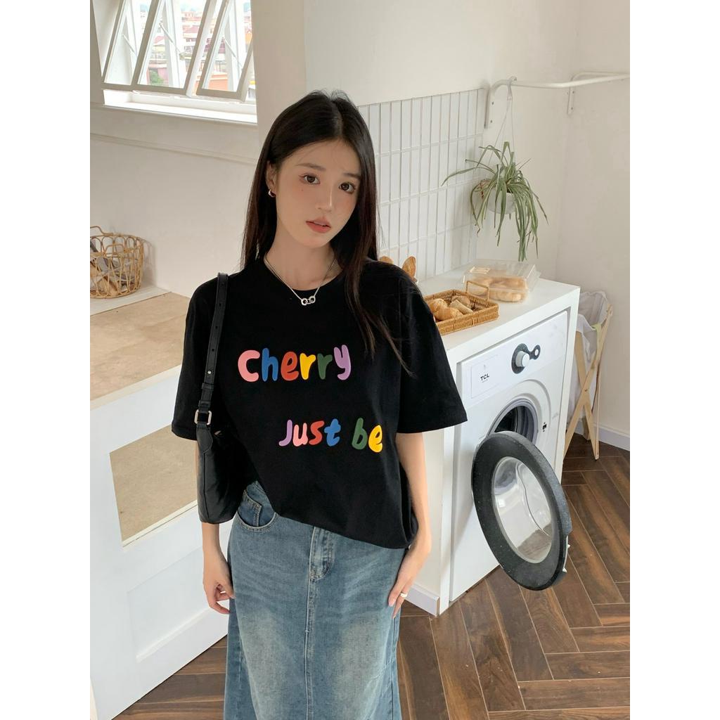 Áo Thun Cotton Ngắn Tay In Chữ Foam 62828