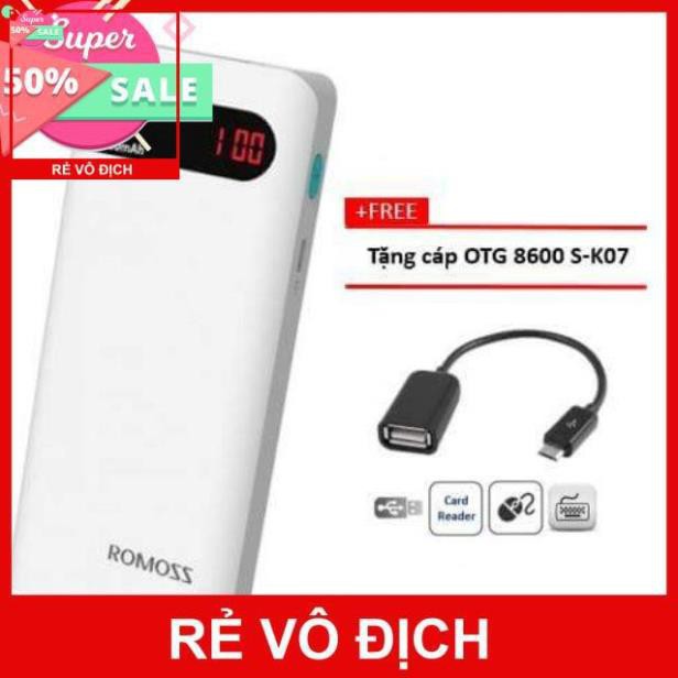 Pin Sạc Dự Phòng Romoss Sense 4P - 10400mAh Chính Hãng -
Tặng #FREE cáp OTG 8600 S-K07