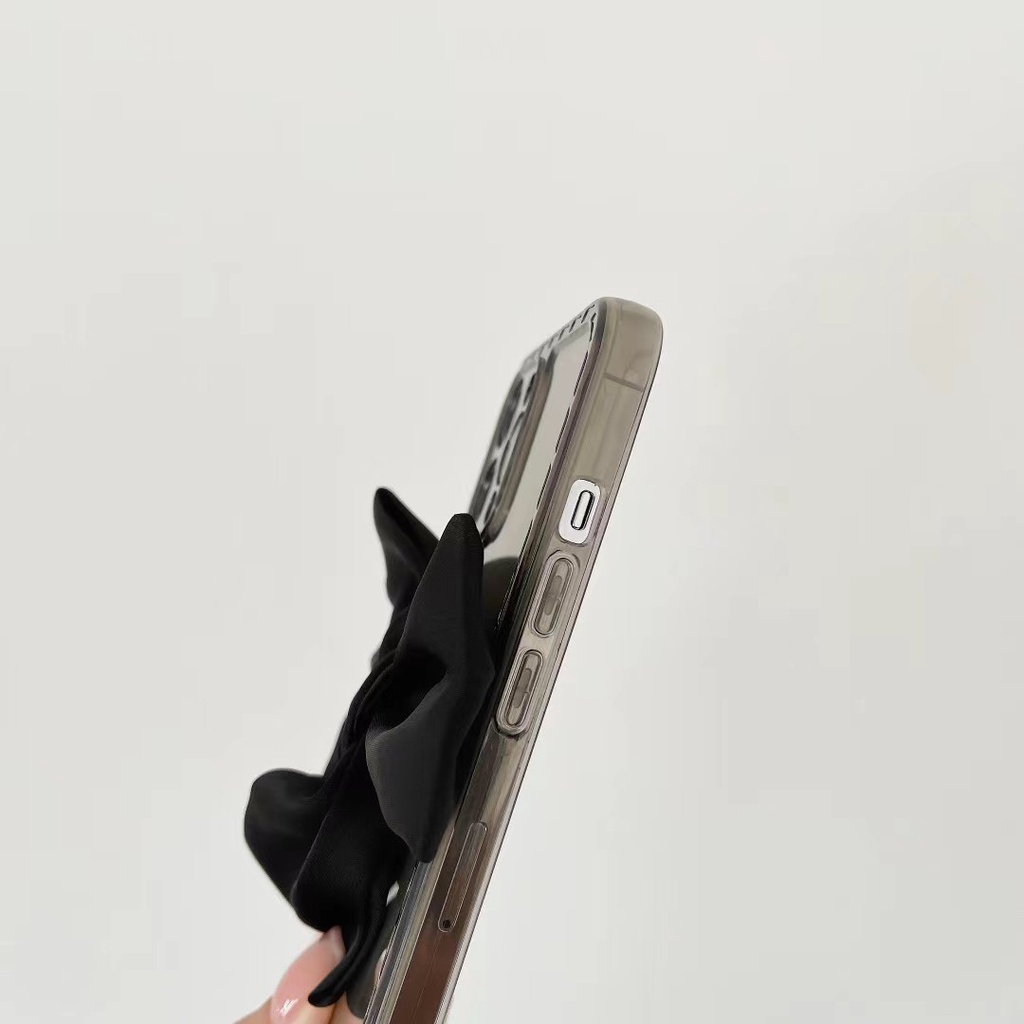 Ốp Điện Thoại tpu Mềm Hình Nơ Đen Xinh Xắn Cho Iphone 13 12 pro max 11 pro max xs max xr x 7 8 plus