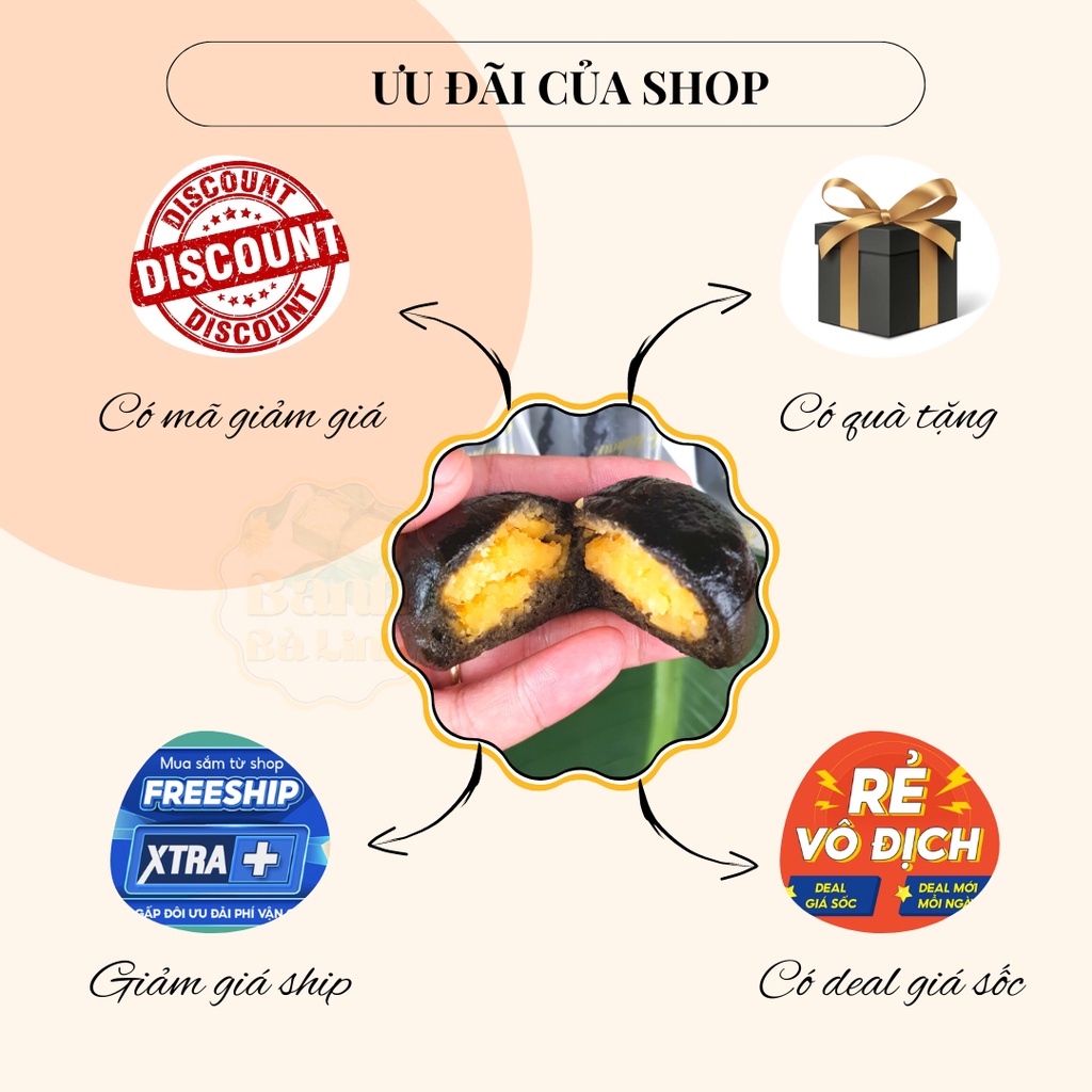 Bánh Ít Lá Gai Đặc Sản Nhân Đậu Xanh, 20 Cái, Hương Vị 100 Năm - Bánh Bà Linh