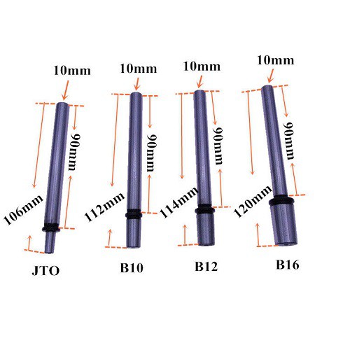 TRỤC NỐI DIY 1 ĐẦU M10 - 1 ĐẦU B10, ĐẦU B12, Đầu JTO