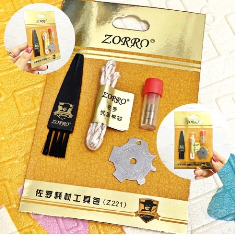 Set phụ kiện zorro 4 món bật lửa zippo zorro