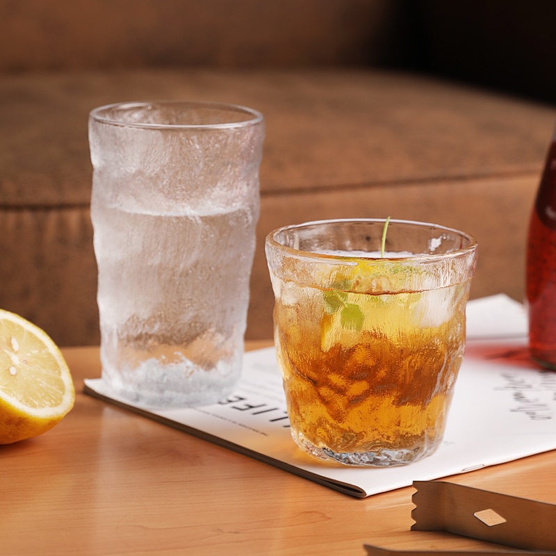 Cốc SWEEJAR thủy tinh không chì thiết kế bề mặt sông băng đựng nước trái cây sữa cà phê
