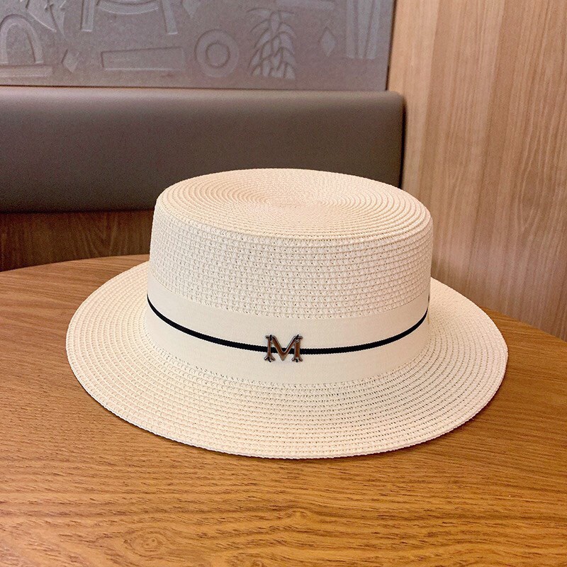 Nón Cói Nữ , Mũ Cói Đi Biển Vành Nhỏ Chữ M Dáng Vuông Sang Chảnh - SV-6