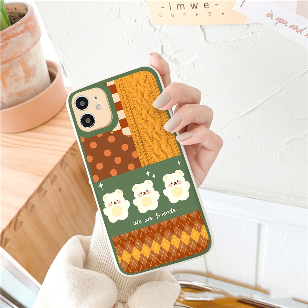 [HOT CASE] Ốp Lưng iphone 3 chú gấu trắng vuông cạnh Ốp Iphone ⚡𝐅𝐑𝐄𝐄 𝐒𝐇𝐈𝐏⚡️vuông cạnh BVC đủ mã 6 đến 13 promax