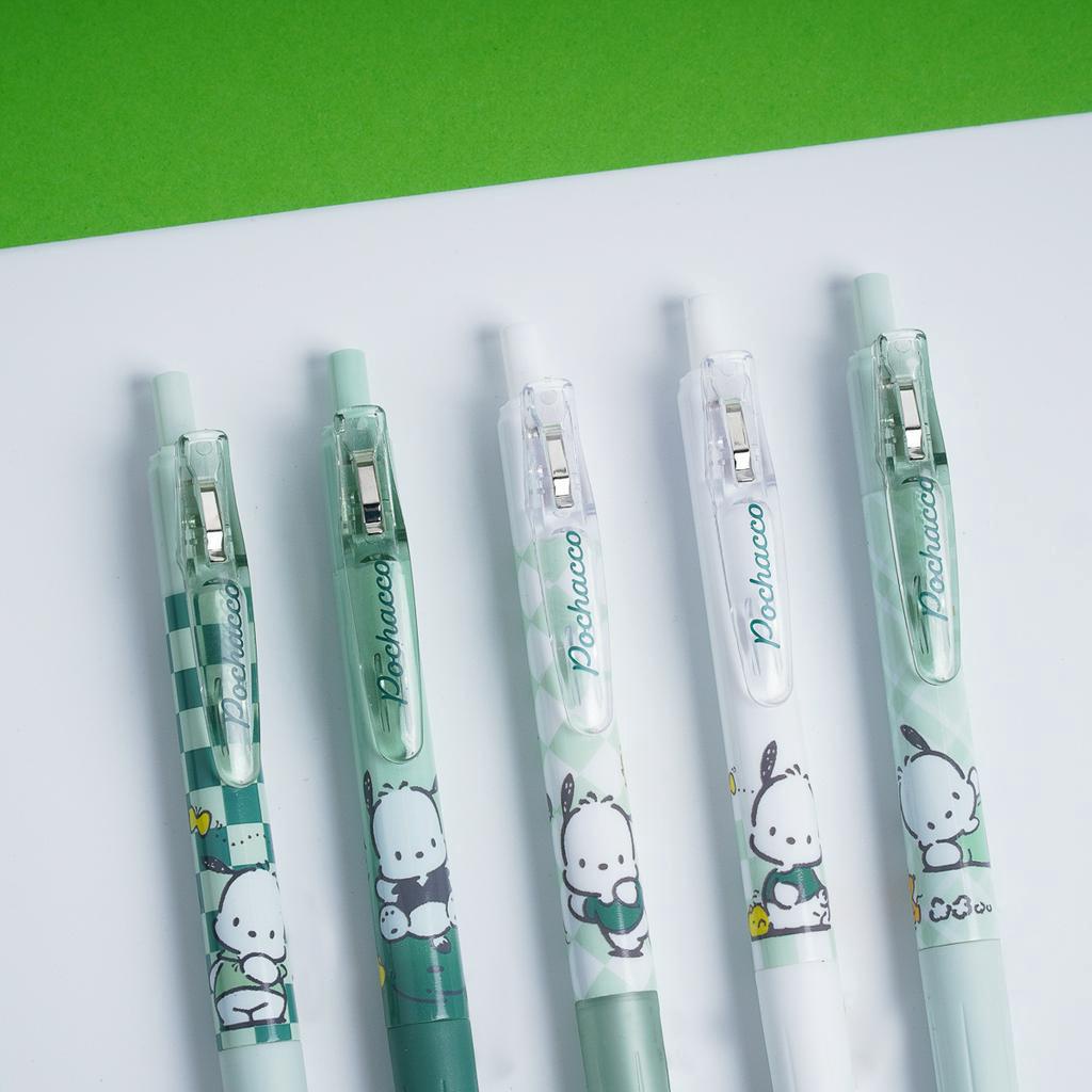 Bút bi gel mực đen ngòi 0.5mm hình Pochacco dễ thương, bút viết cao cấp kèm hộp nhựa và sticker  KT82054